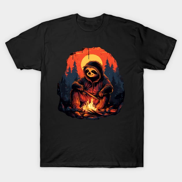 Campfire Sloth T-Shirt by Acid_rain